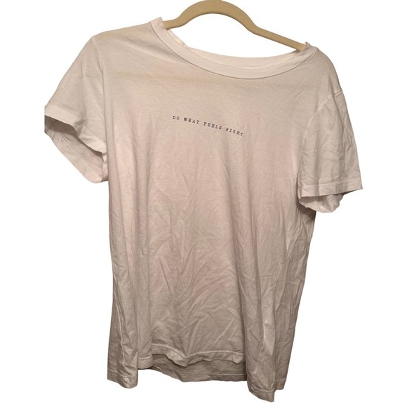 Mate the label Organic Cotton Crew Neck Tee Do What Feels Right NWOT Medium - Picture 3 of 6